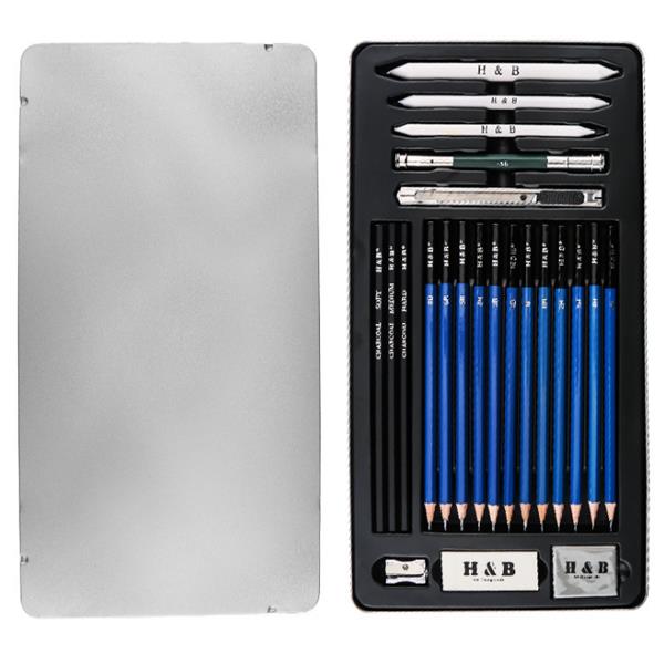 H&B HB-SDTB23 Sketch Drawing Pencil Set Professional Painting Pencils School Art Supplies Beginner Drawing Art Tools—2