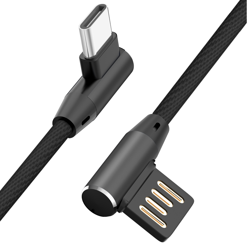 

Bakeey 90 Degree Reversible 2.4A Type C Charging Data Cable 3.28ft/1m for Mi A2 Pocophone F1