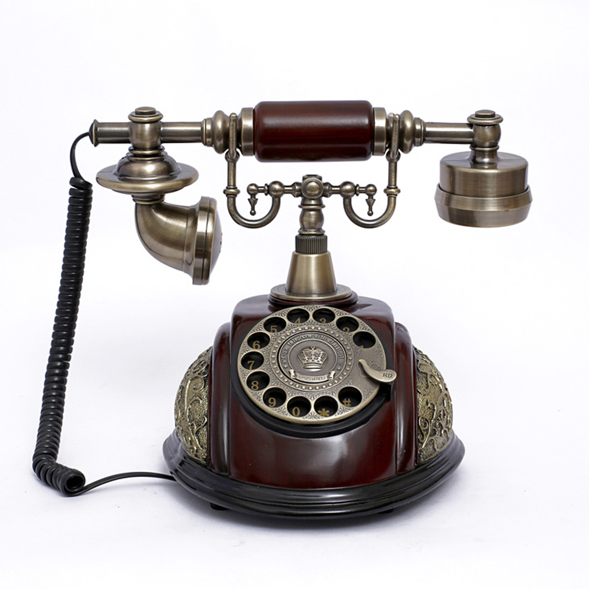 

Vintage Antique Style Rotary Phone Fashioned Retro Handset Old Telephone Home Office Decor