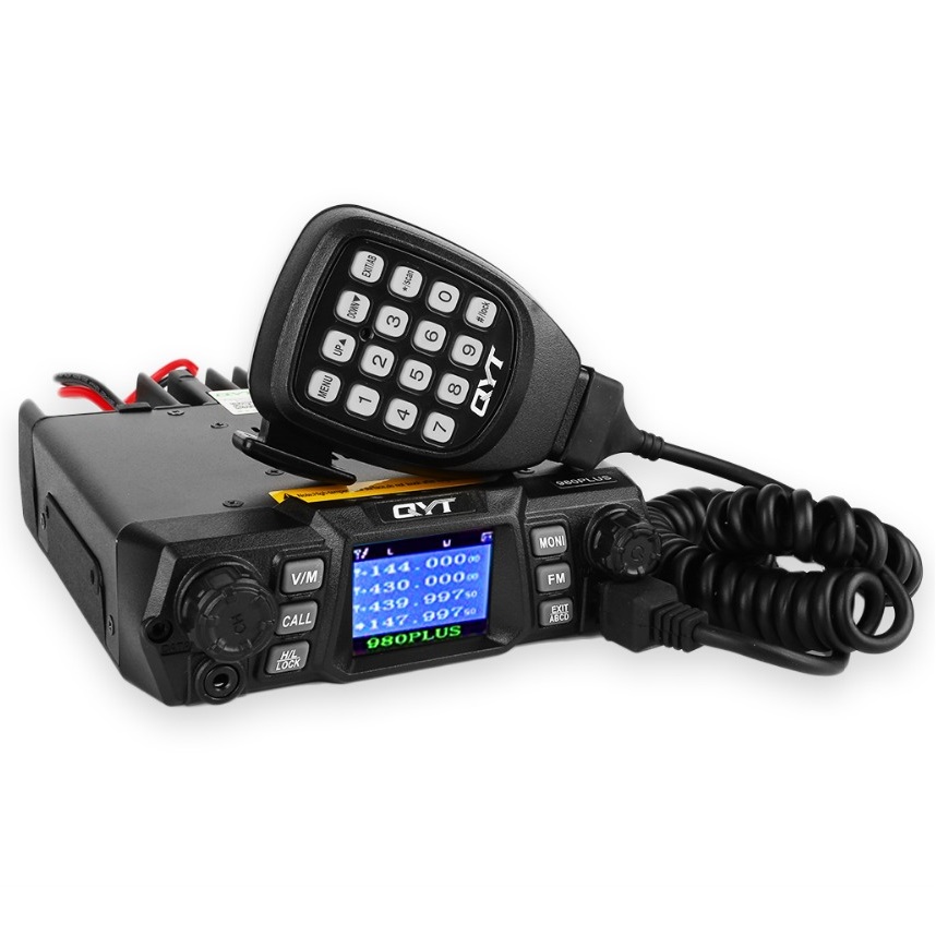 

QYT KT-980 Plus VHF 136-174mhz UHF 400-520mhz 75W Dual Band Base Car Mobile Radio Amateur