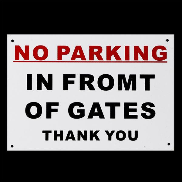

Нет парковки перед воротами спасибо предварительно просверленные знак водонепроницаемую 300x210mm