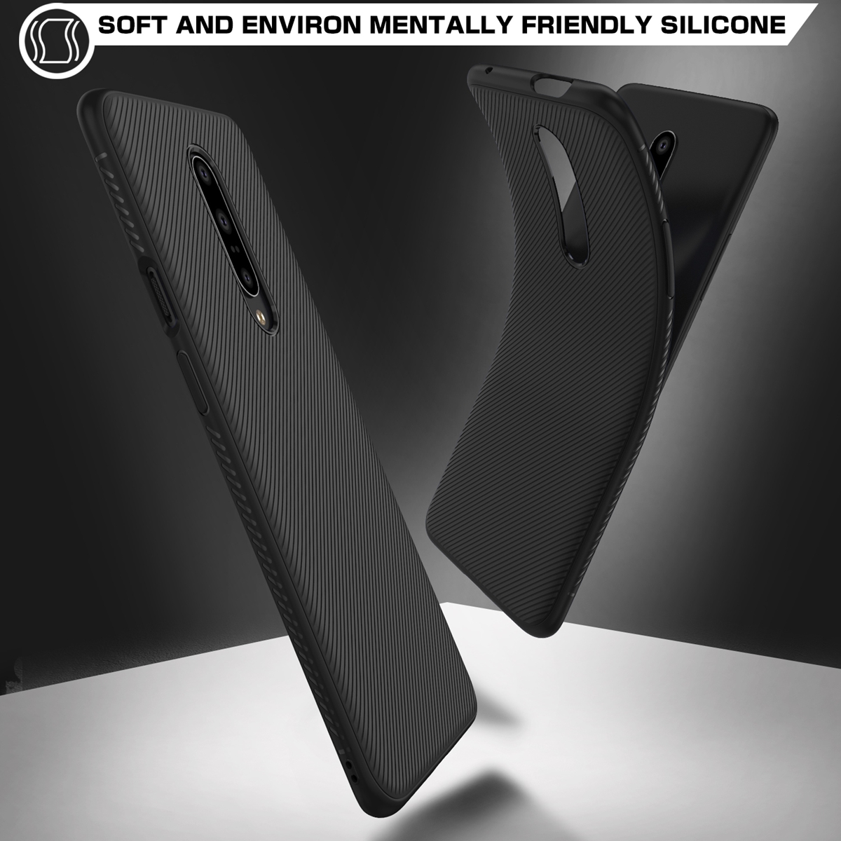 Image result for Bakeey Soft Silicone Texture Carbon Fiber Slim Shockproof Protective Case For OnePlus 7 Pro