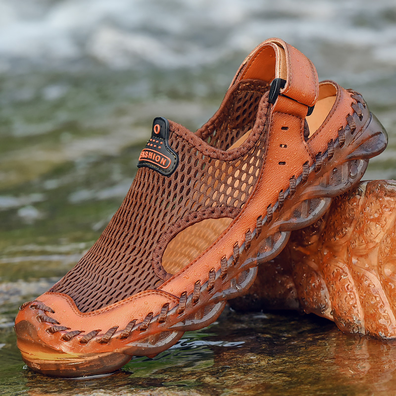 Sandals - Men Outdoor Mesh Hand Stitching Closed Toe Water Shoes (SIZE ...
