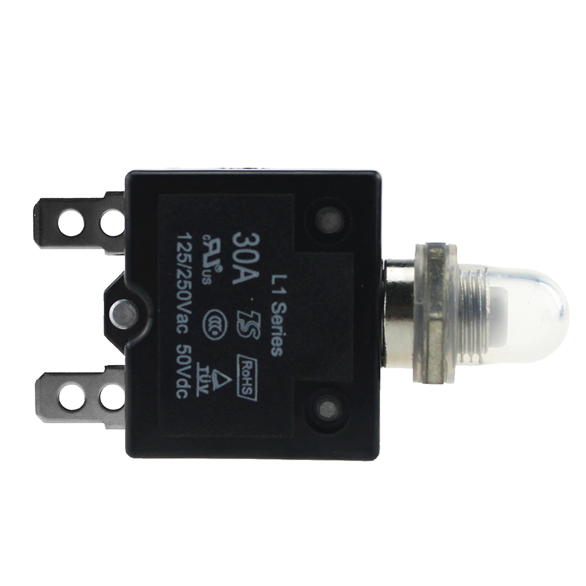 30 AMP PUSHBUTTON THERMAL CIRCUIT BREAKER RESET SWITCH