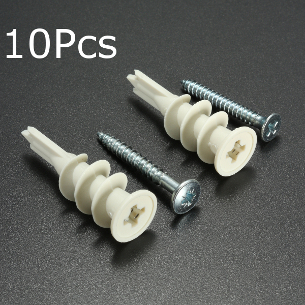 

10Pcs Nylon Plate Board Cavity Wall Plug Fixing Speed G Anchor With Screws