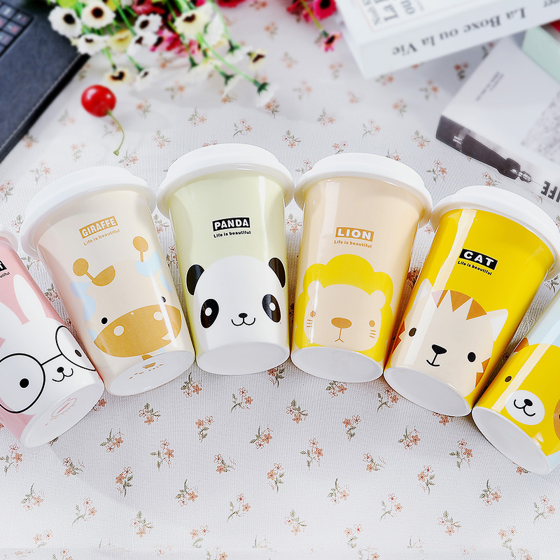 

Jingdezhen creative ceramic tea cup with lid cute version cup cartoon children water cup mug personalized gift