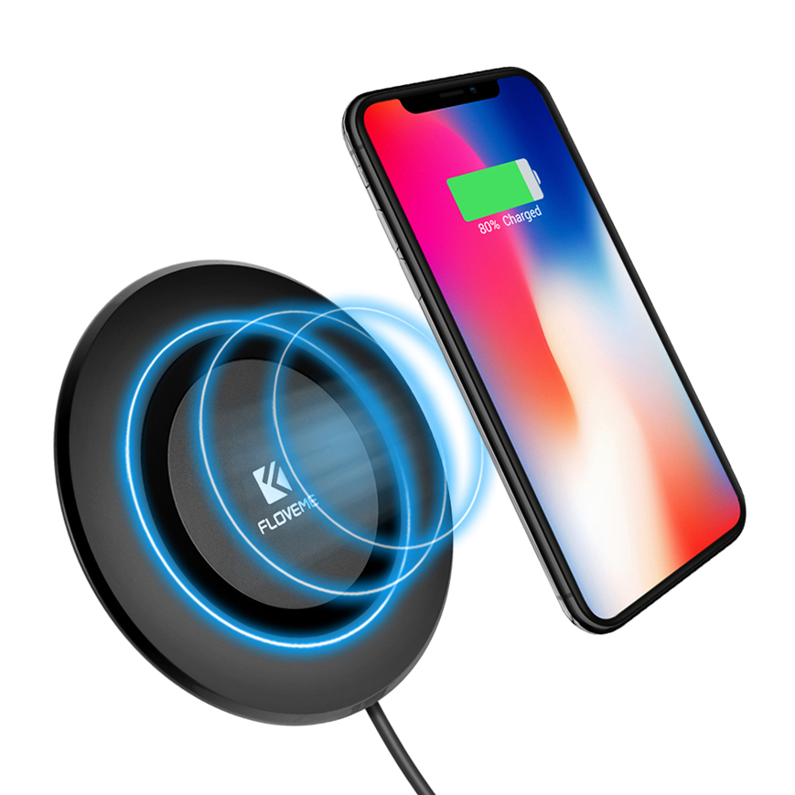 

FLOVEME 5W QI Wireless Charger With LED indicator Light Charging Pad For iphone X 8/8Plus Samsung S8