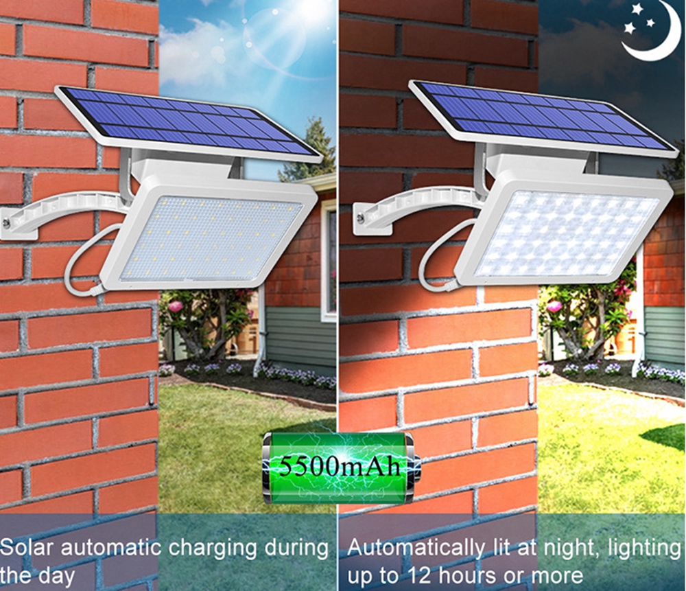 Solar Panel LED Light Sensor Wall Street Lamp Adjustable Floodlight Waterproof For Outdoor Lawn Garden 14