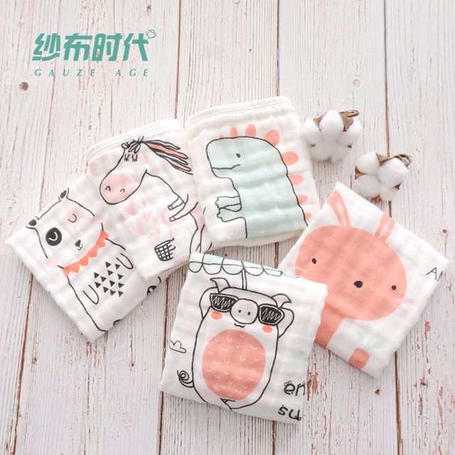 

Maternal And Child Supplies Six Layers Of Washed Gauze Square Baby Wash Towel 30*30 Baby Square Towel