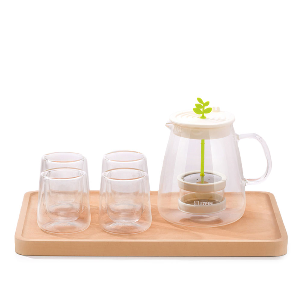 

17PIN Tea Pot Set Borosilicate Glass Teapot Set With 304 Stainless Steel Infuser Strainer