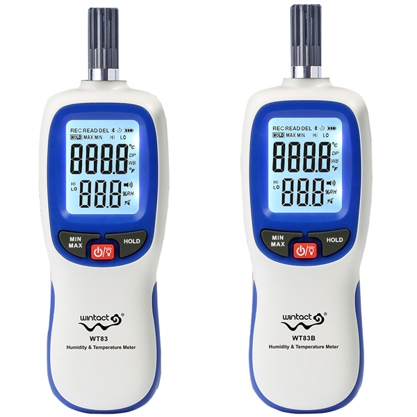 

Wintact WT83 WT83B bluetooth Digital Temperature Humidity Meter Thermometer Hygrometer Dew Point & Wet Bulb Temperature Measurement