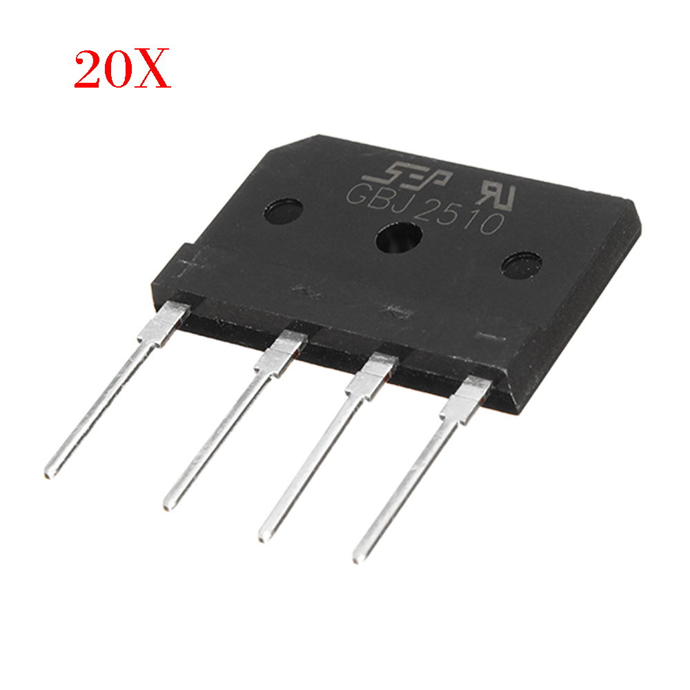 

20pcs 25A 1000V Diode Rectifier Bridge GBJ2510 Power Electronic Components For DIY Projects