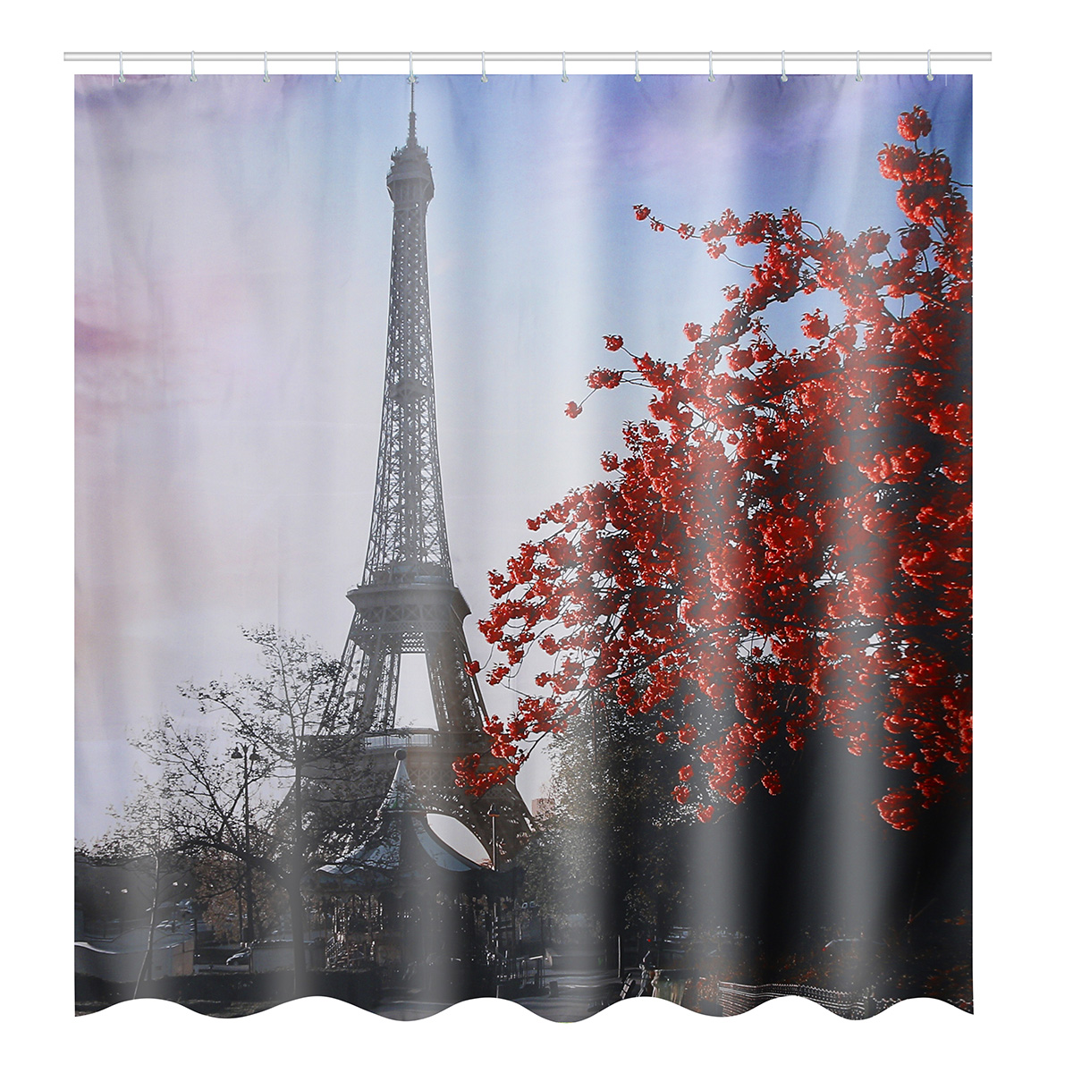 

180X180CM Eiffel Tower Waterproof Polyester Shower Curtain Bathroom Bathe Cloth