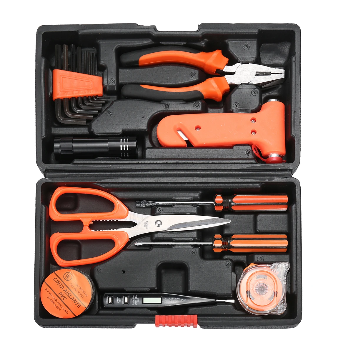 18Pcs Multifuntional Tools Set Steel Household Woodworking Kits Hardware Toolbox Tools Kit