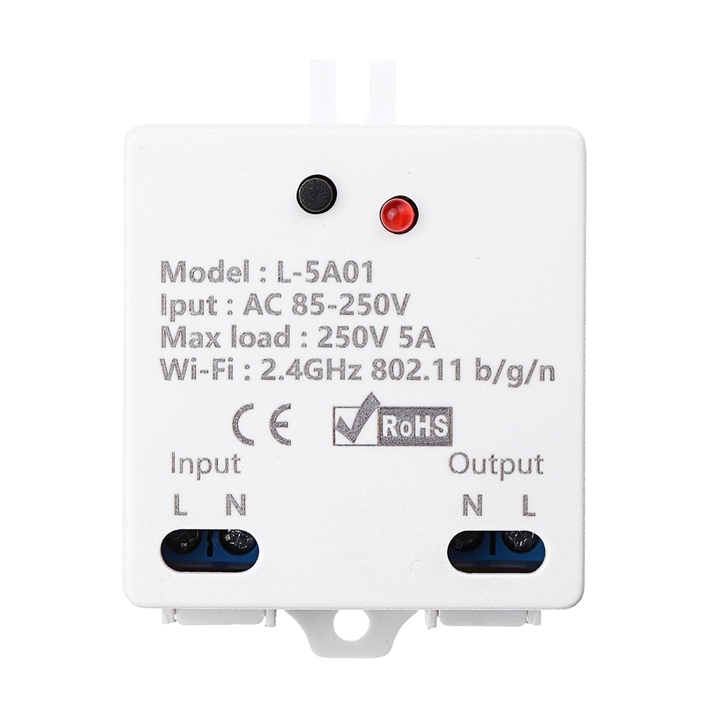 

Geekcreit® AC85-250V 5A 1-канальный WiFi Smart Switch DIY eWeLink Дистанционное Управление Light Лампа Smart Home Automation