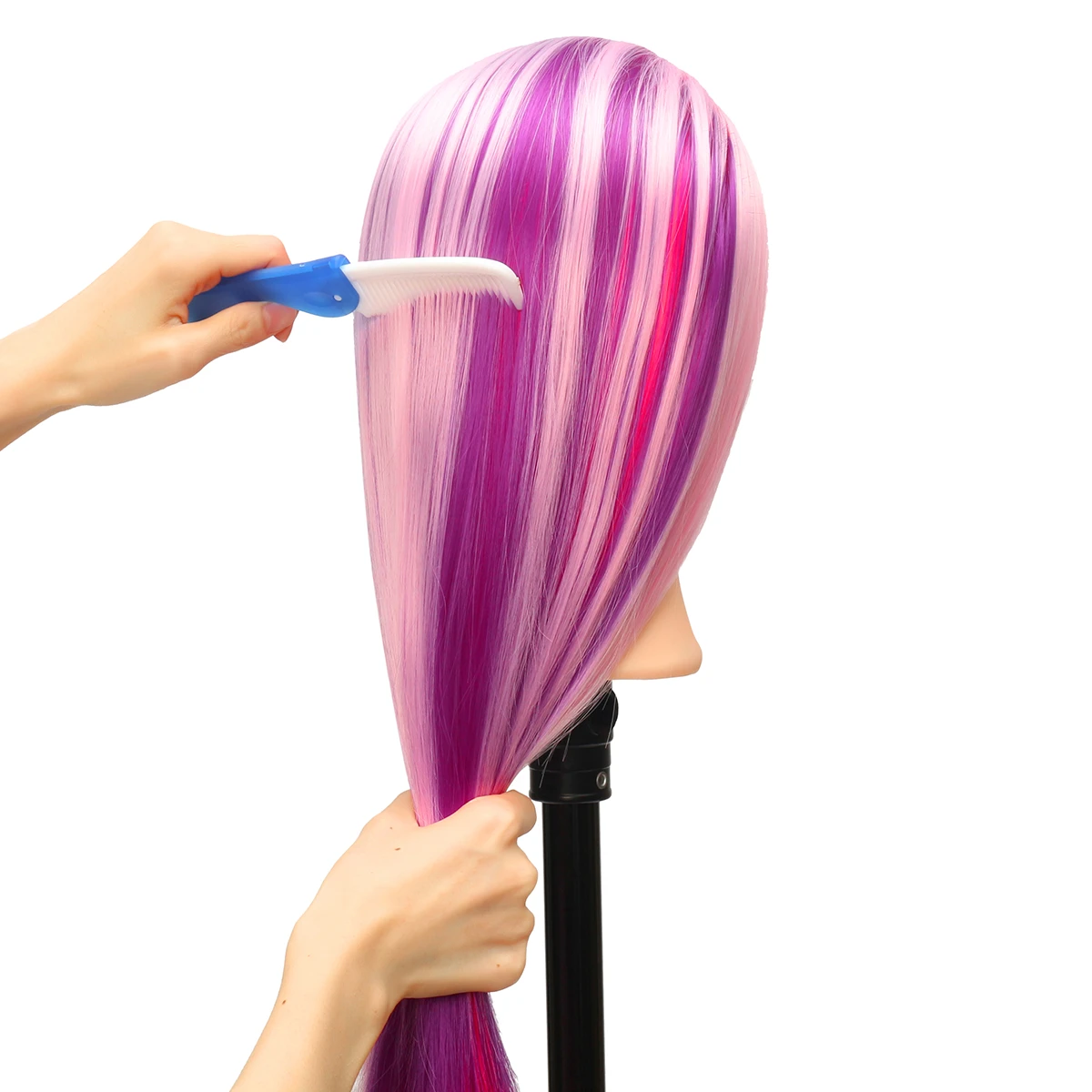 27'' Colorful Practice Training Head Long Hair Mannequin Hairdressing Salon Model