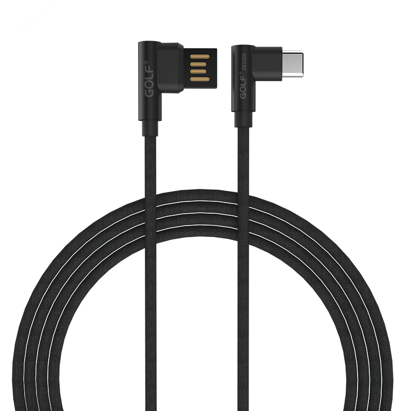 

GOLF 90 Degree Reversible 2.4A Type C Charging Data Cable 3.28ft/1m for Xiaomi Mi A2 Pocophone F1