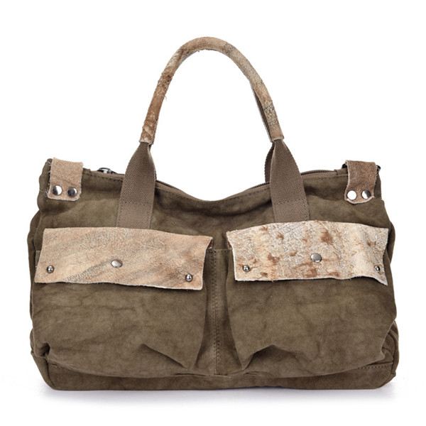 

Hand Rubbed Leather Cowhide Canvas Tote Bags Casual Shoulder Bags Capacity Crossbody Bags