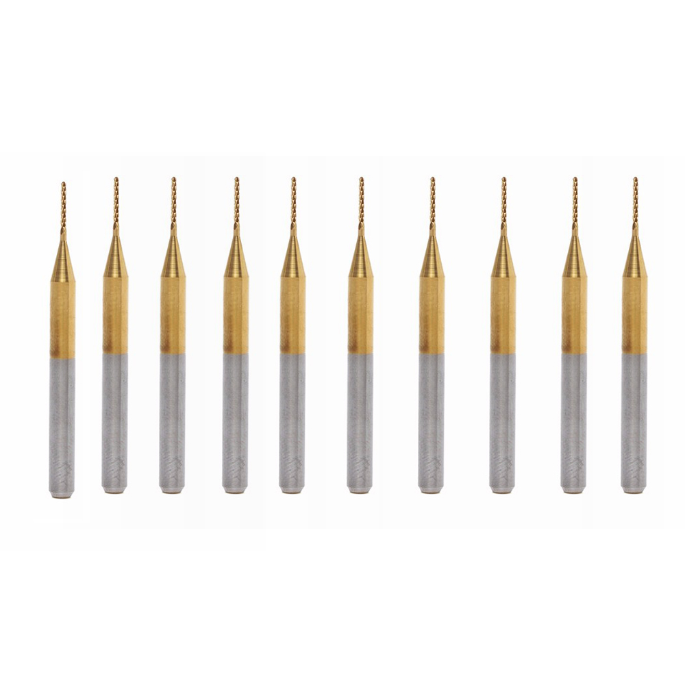 

Drillpro 10pcs 0.7mm Carbide End Mill Cutter Titanium Coated Engraving Milling Cutter