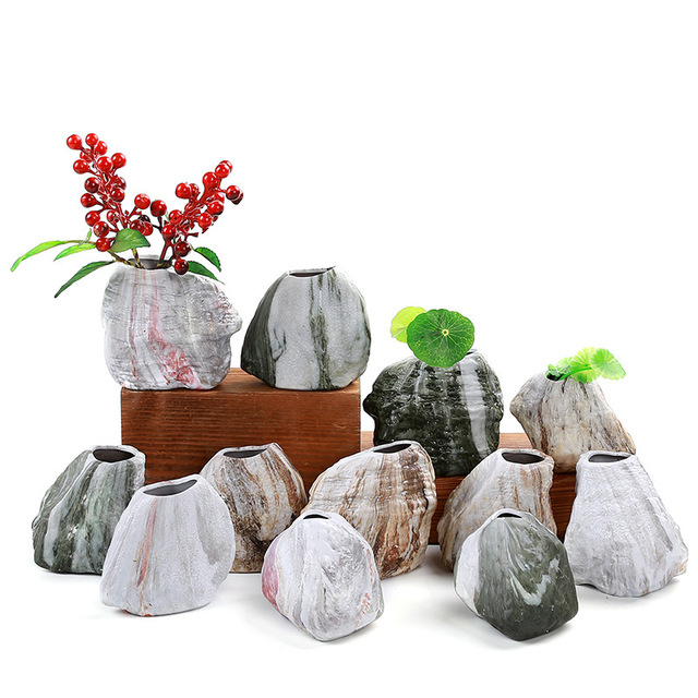 

Creative Marble Pattern Ceramic Hydroponic Mini Flower Inserted Home Decoration Crafts Ornaments Special Offer