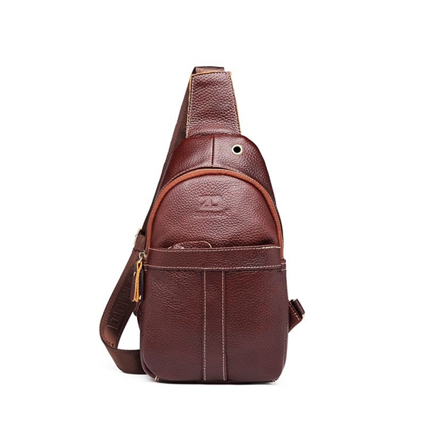 

Cowhide Genuine Leather Sling Bag Vintage Chest Bag