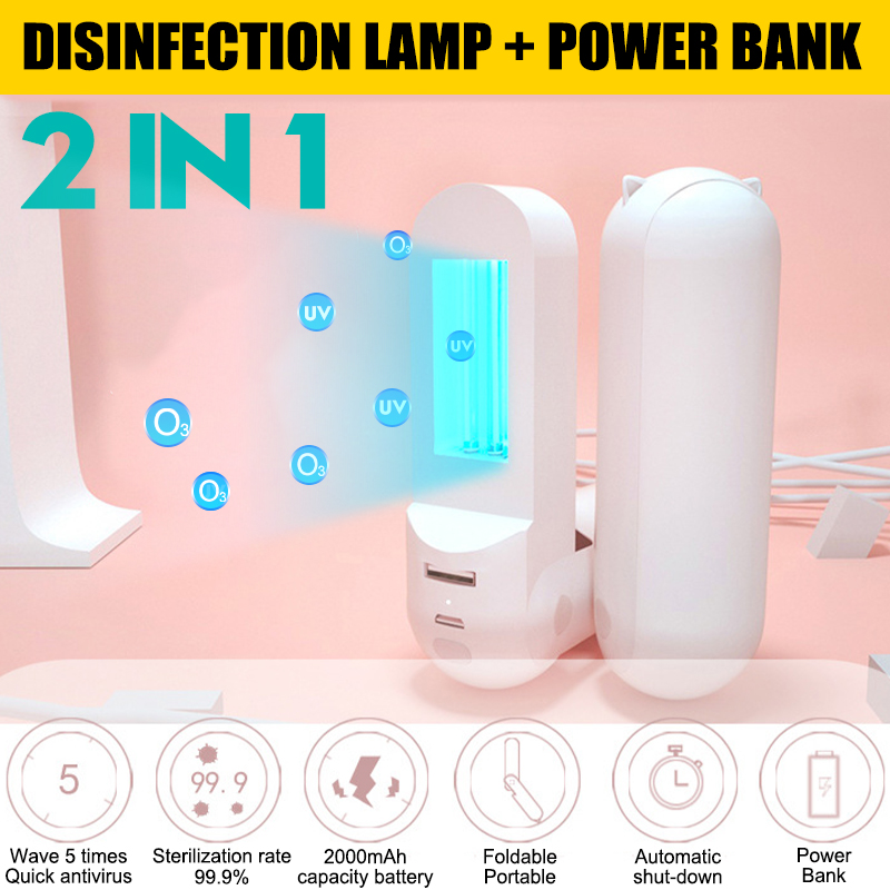 Find 2000mAh Handheld UV Germicidal Lamp Mini LED USB Portable UVC Disinfection Light for Sale on Gipsybee.com with cryptocurrencies