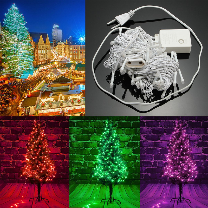 

10M 100LED Fairy String Light На открытом воздухе Рождество Свадебное Сторона Лампа Водонепроницаемы 220V EU Plug