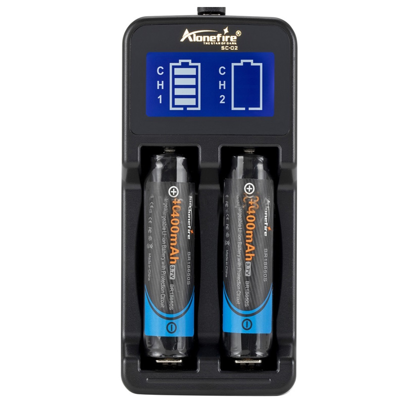 

AloneFire SC-02 18650 18500 Battery Charger For Li-ion Ni-MH Ni-CD 10440 14500 16340 AA AAA AAAA 3.7V 1.2V LCD Battery Charger