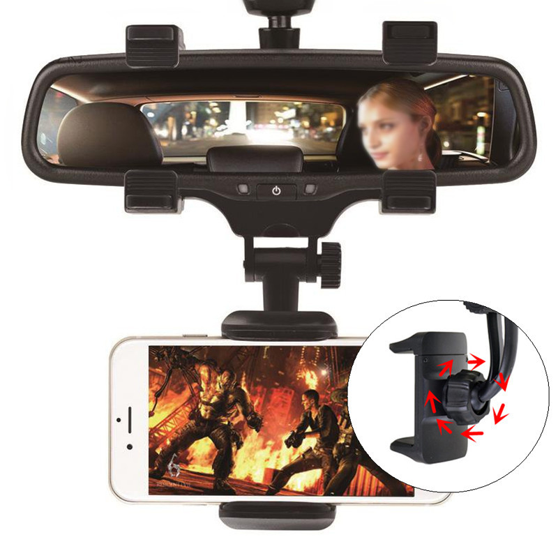 

Bakeey™ Upgraded 360 Degree Rotation Fixed Rearview Mirror Car Mount Holder for Mobile Phone