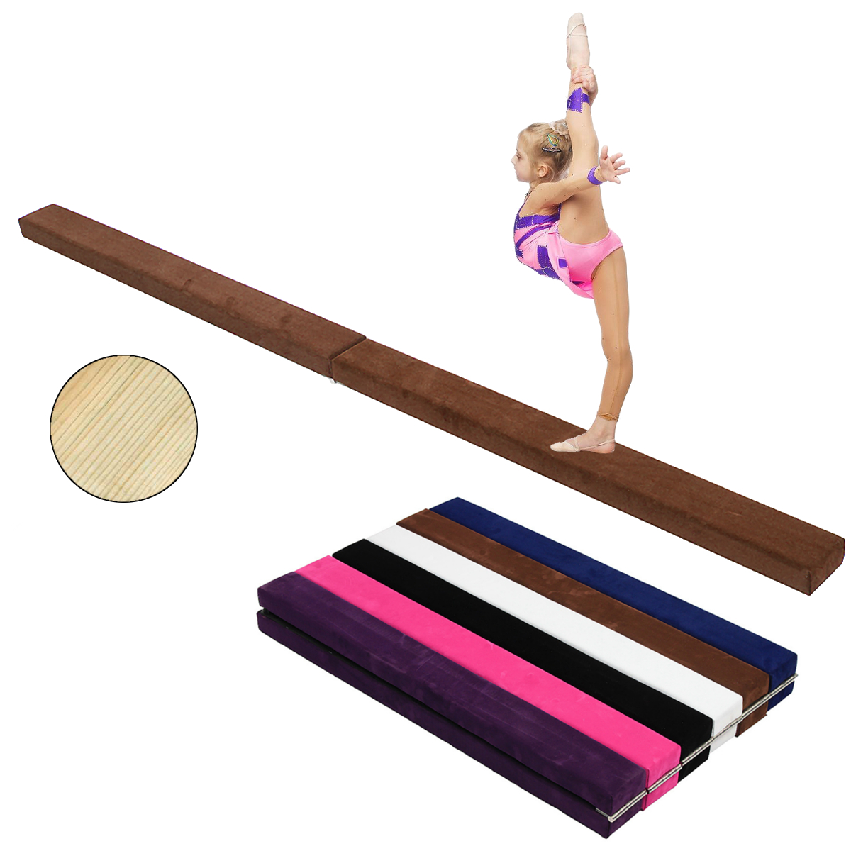 

94.5x3.9x2.2inch Folding Balance Beam Cushion Train Mattress Gymnastics Mat Somersault Sport Pad