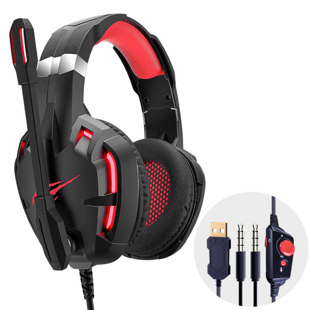 

Havit F30 E-sports Wired Gaming Headphone USB 7.1 Stereo 50mm Dynamic Headset with HD Noise Cancelling Mic