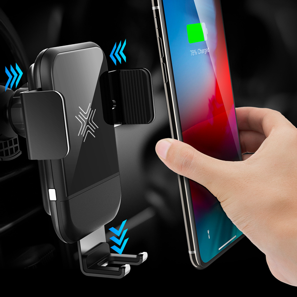

ROCK Gravity Auto Lock 10W 7.5W 5W Qi Wireless Fast Charger Car Holder For iPhone XS XR 8 S9 Note 9