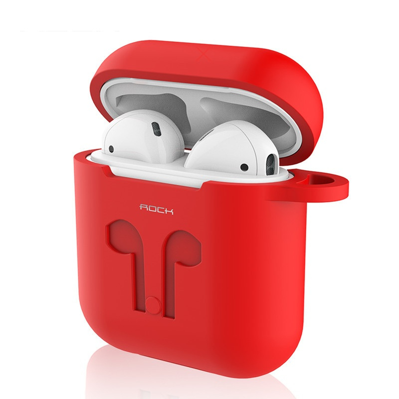

Rock Protective Silicone Carrying Case Shockproof Storage Cover for AirPods Apple bluetooth Earphone