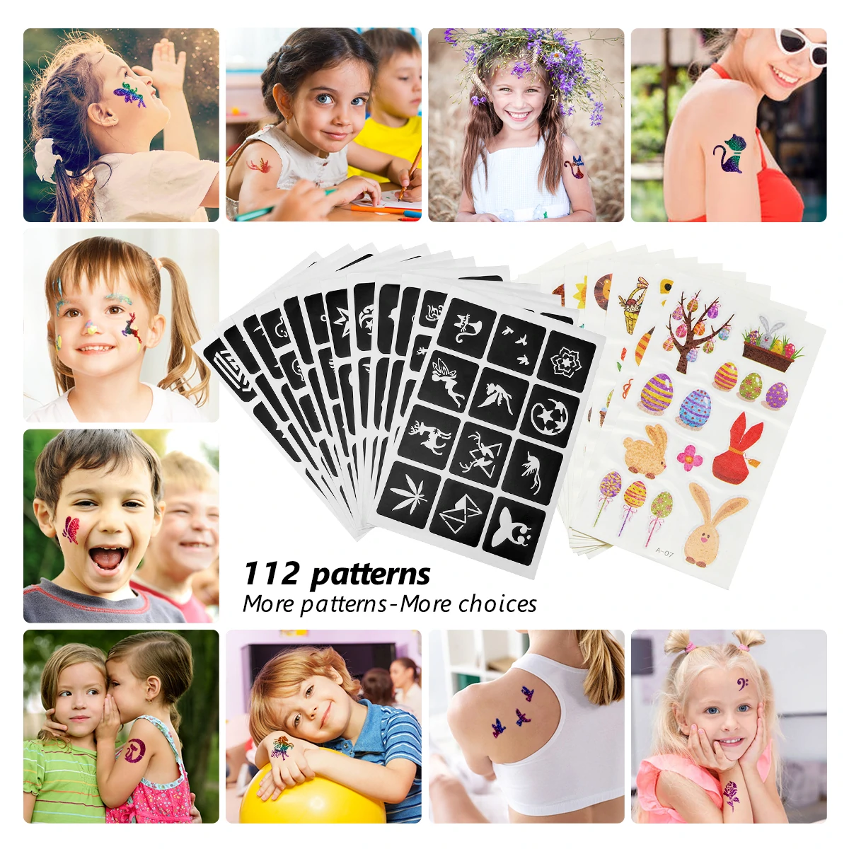 Find Glitter Tattoo Set Temporary Tattoo Kit Easter Gifts for Kids Body Glitter for Party 30 Unique Glitters 112 Cool Tattoo Stencils 200 Stickers for Sale on Gipsybee.com