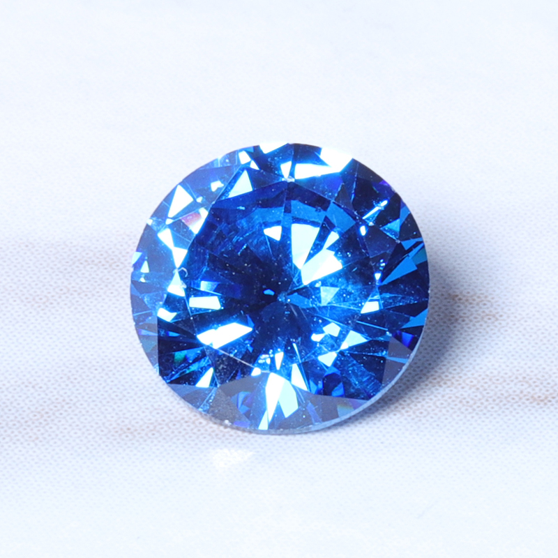 

8mm 3.25ct Sea Blue Sapphire Round Faceted Cut Shape AAAAA VVS Loose Gemstone Decorations