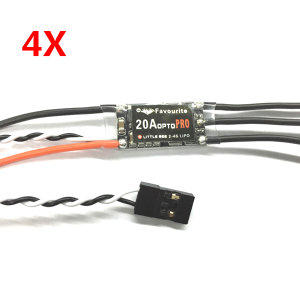 

4X Favourite FVT LittleBee 20A OPTO PRO ESC BLHeli 2-4S F396 Supports OneShot125 for RC Drone FPV Racing