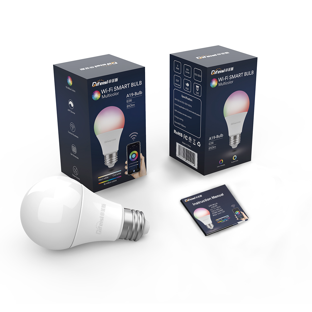 Find Difeisi DFS AC 0001 E26 9W WIFI A19 RGB CCT Smart Bulb 810LM AC100 130V Works with Alexa and Google Assistant for Sale on Gipsybee.com with cryptocurrencies