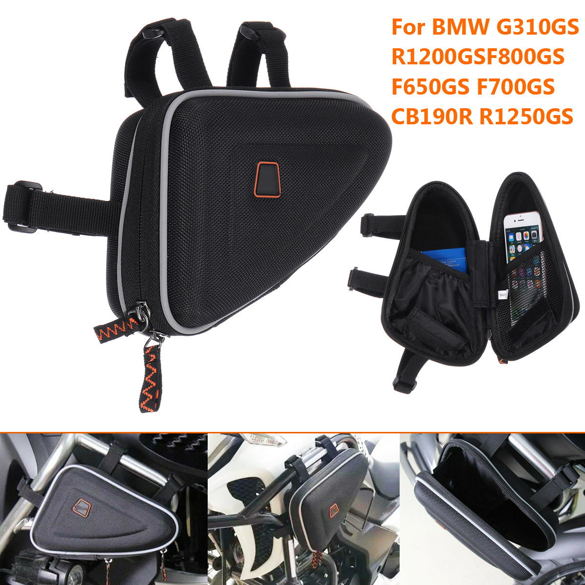 Motorcycle Frame Mount Sundries Storage Small Bag For BMW R1200GS F800GS F650GS 