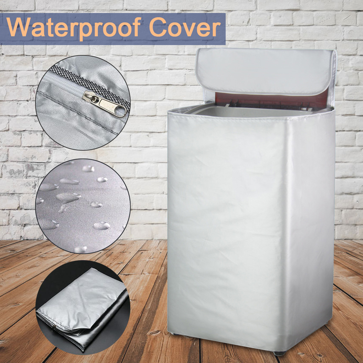 Washing Machine Cover Silver Water-proof Washer/Dryer Cover Dustproof 12