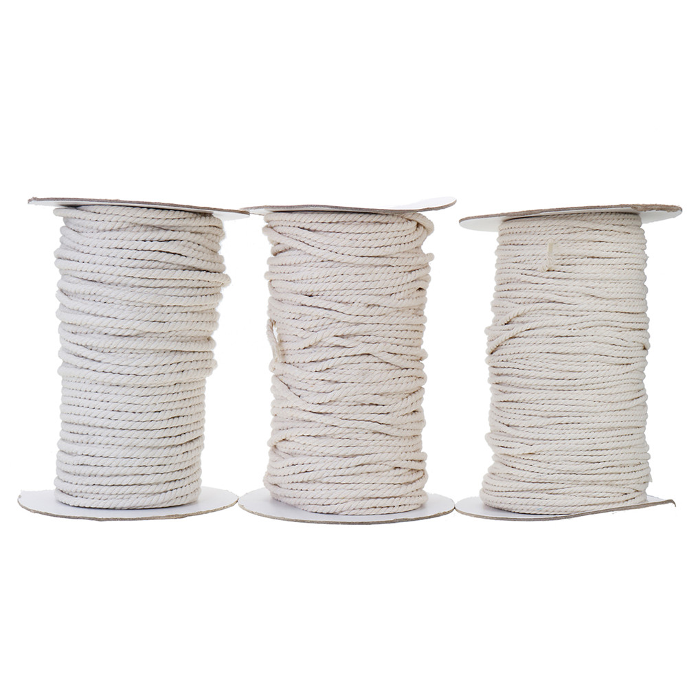Natural White Braided Cotton Twisted Cord Rope