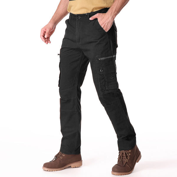 Случайные сплошной цвет мода мульти карманы длинные брюки