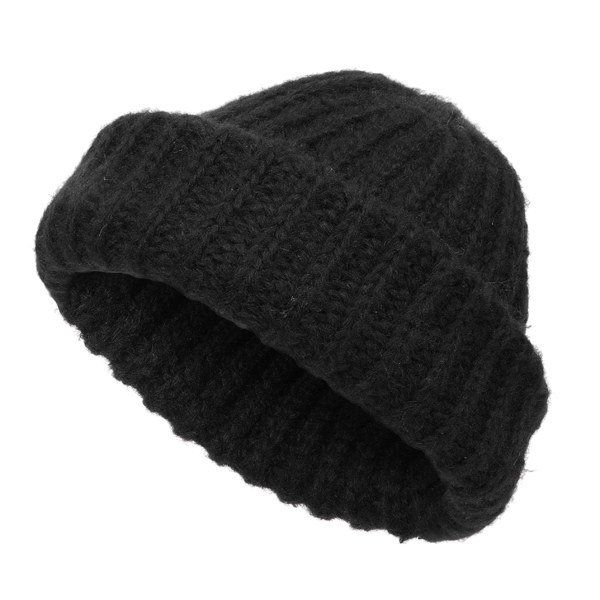 

Black Knitting Hats Plain Earmuffs Skull Beanie