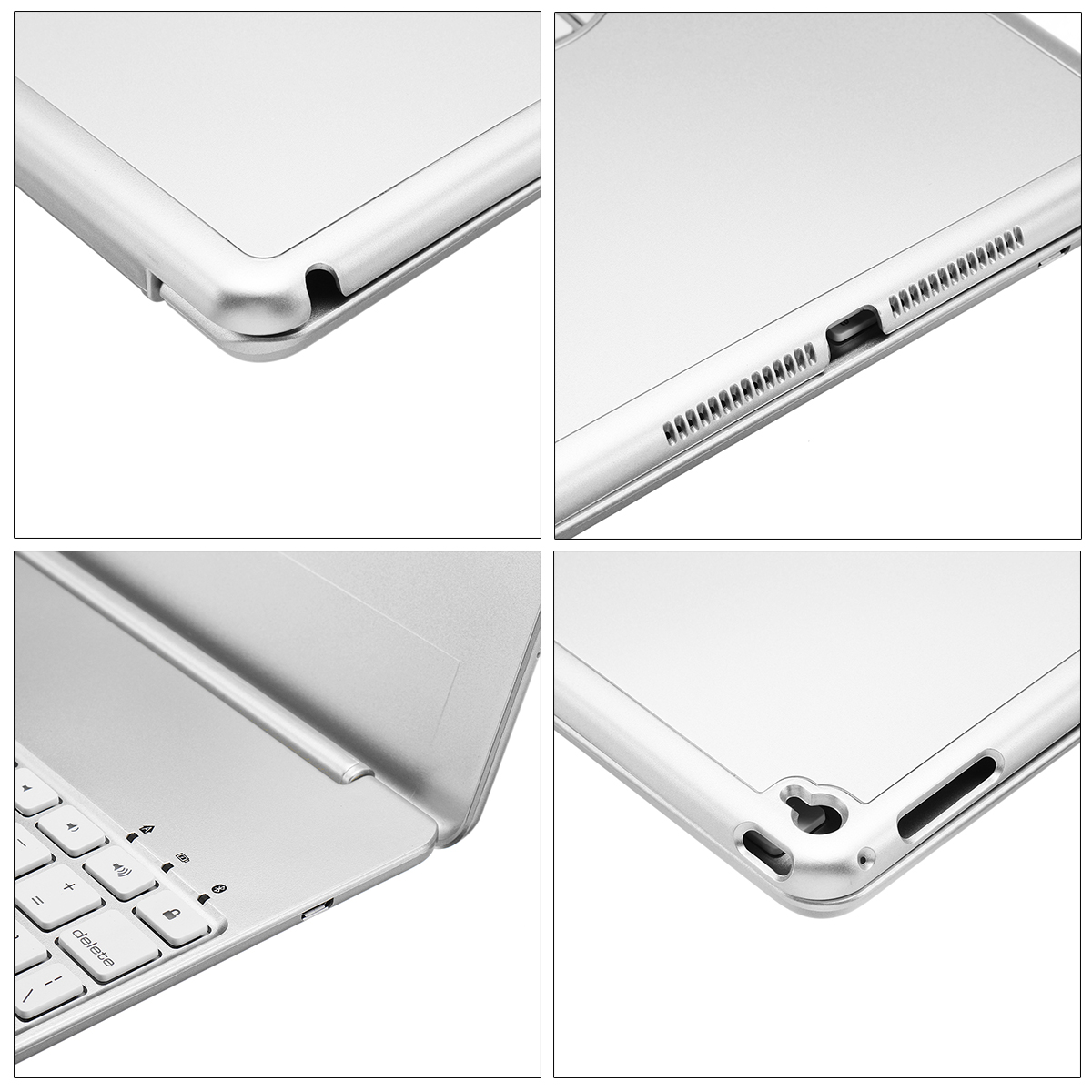 7 Colors Backlit Aluminum Alloy Wireless bluetooth Keyboard Case For iPad Air/iPad Air 2 16