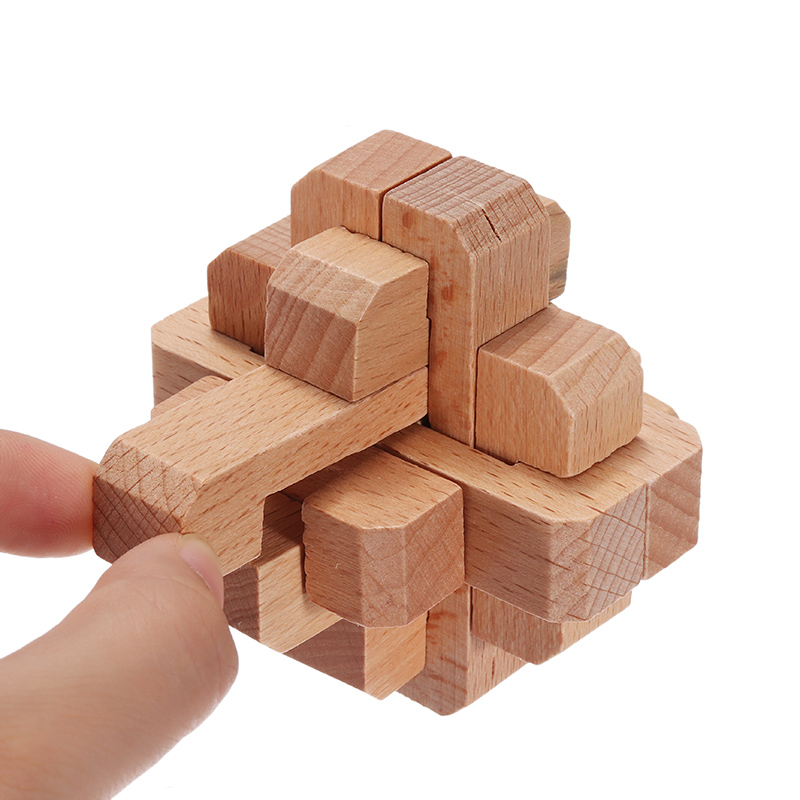 

Новый Дизайн IQ Brain Teaser Beech Kong Ming Замок Деревянная блокировка Burr 3D Puzzles Game Toy Тип 1
