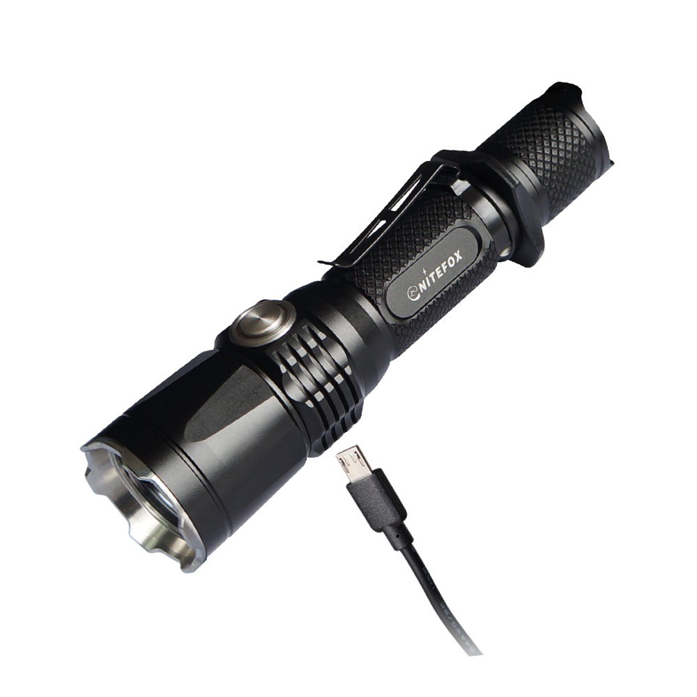

NiteFox UT25 XP-L 800LM 5Modes Dimming USB Rechargeable Dual-Switch Tactical EDC LED Flashlight
