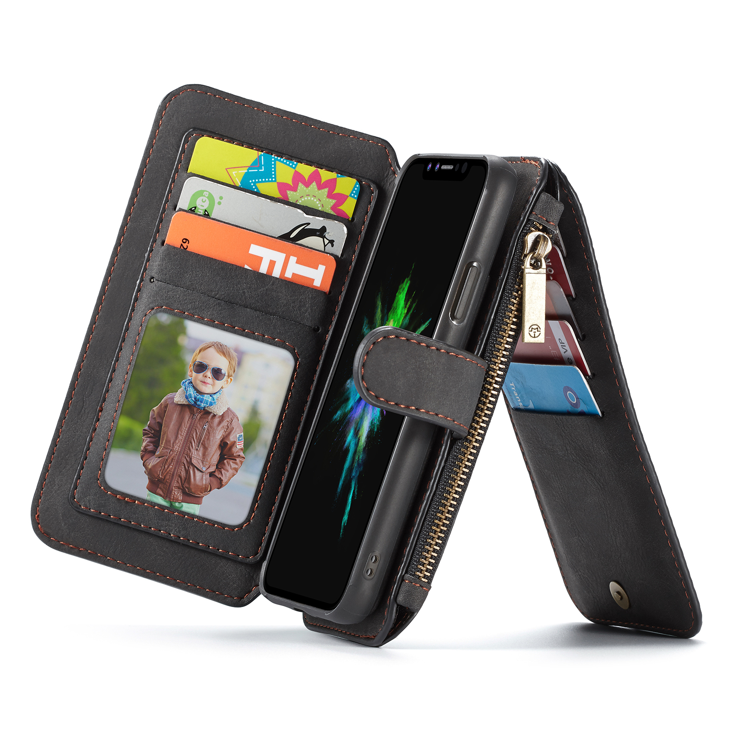 

Caseme Magnetic Detachable Zipper Wallet Card Slot Pocket Protective Case For iPhone XR