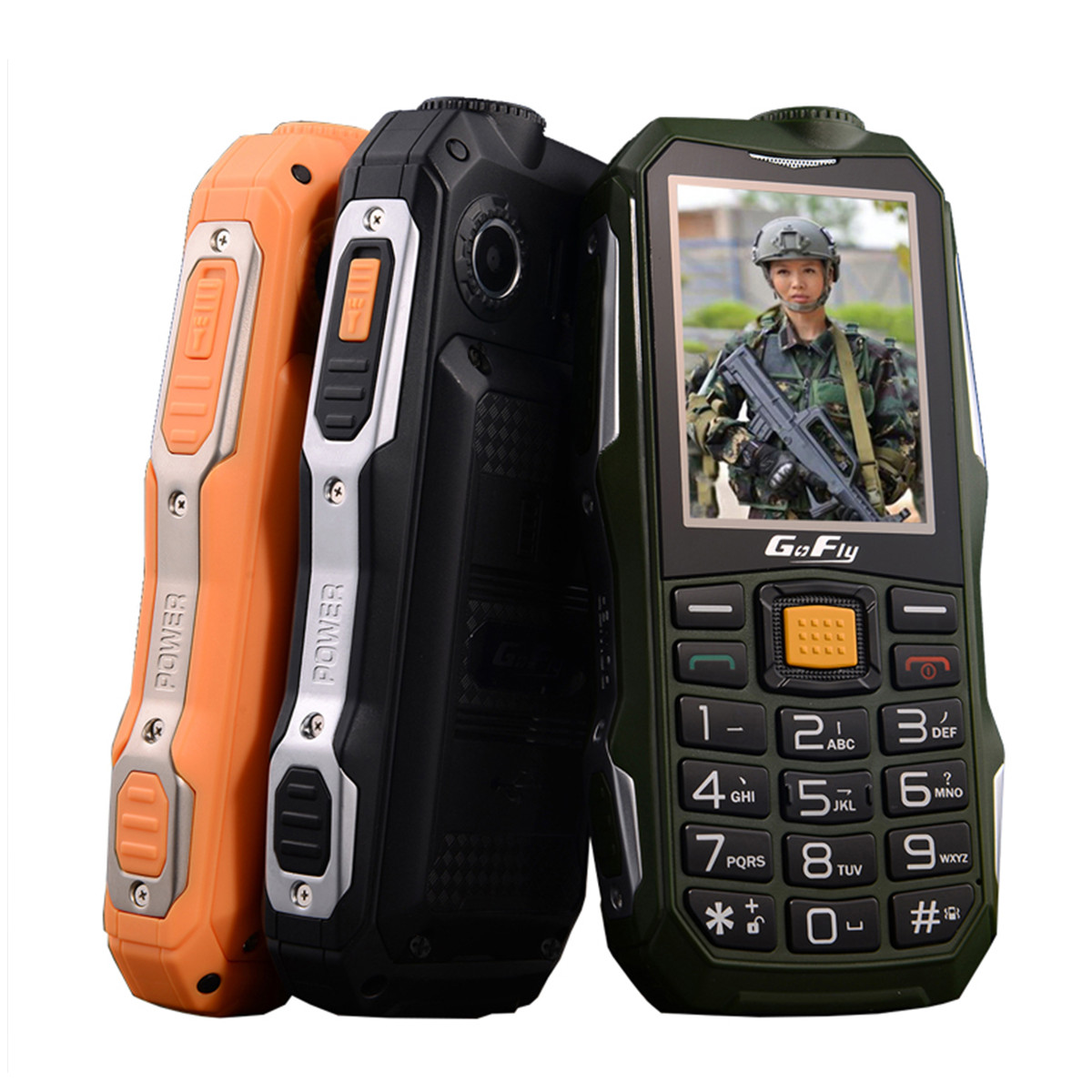 

GOFLY F7000 2.4 inch 4000mAh Power Bank FM bluetooth SOS Long Standby Rugged Feature Phone