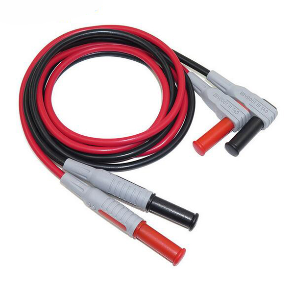 

P1033 Silicone Wire Multimeter Test Cable Injection Molded 4mm Banana Plug Test Line Straight to Curved Test Cable