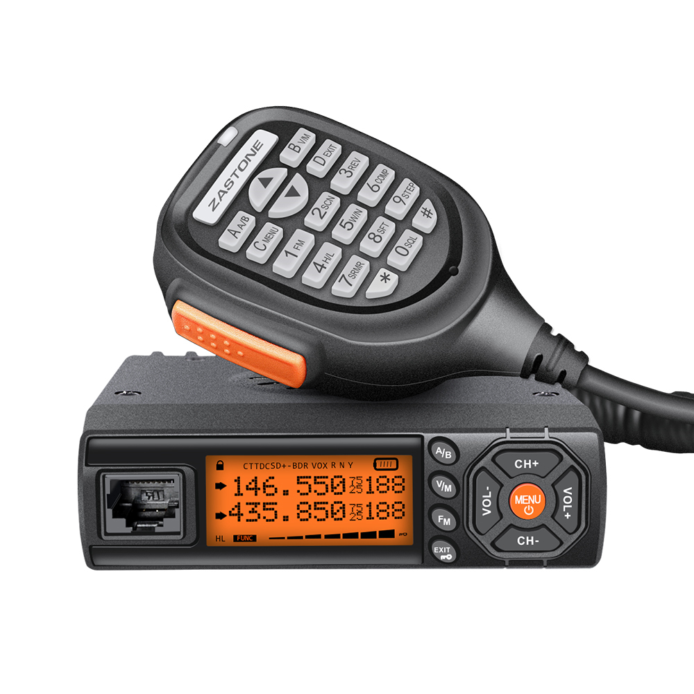 

Zastone 218 Two Way Radio Dual Band VHF 136-174MHz UHF 400-470MHz Mobile Car Radio Transceiver 25W Mini CB Radio Station