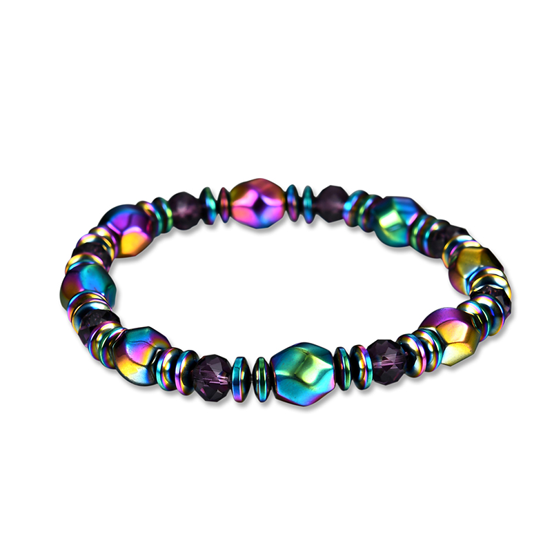 

Unisex Colorful Healing Магнит Каменный браслет Искусственная цепочка кристаллов Здоровые украшения